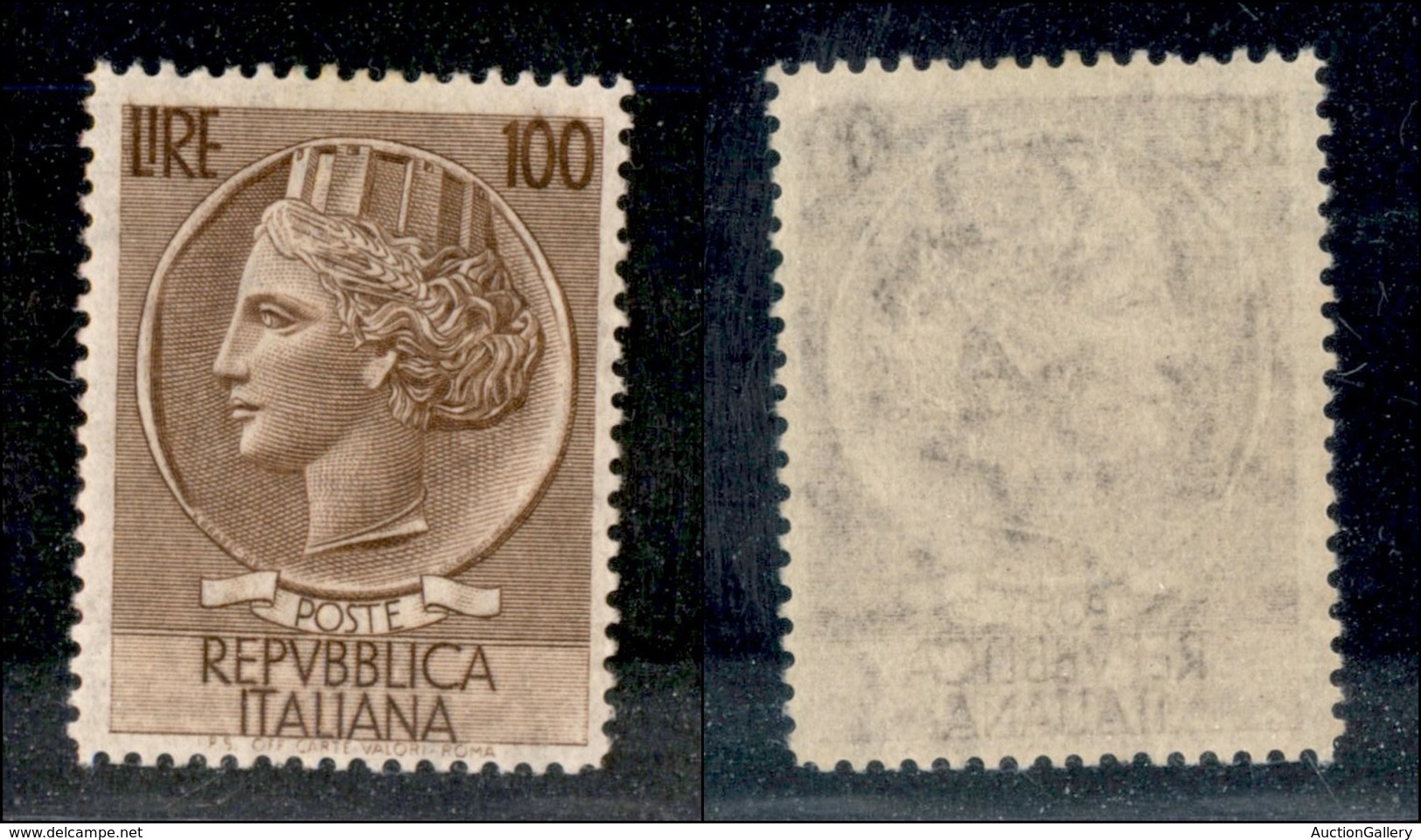 23451 REPUBBLICA - POSTA ORDINARIA - 1955 - 100 Lire Siracusana (785) - Gomma Integra (22) - Autres & Non Classés