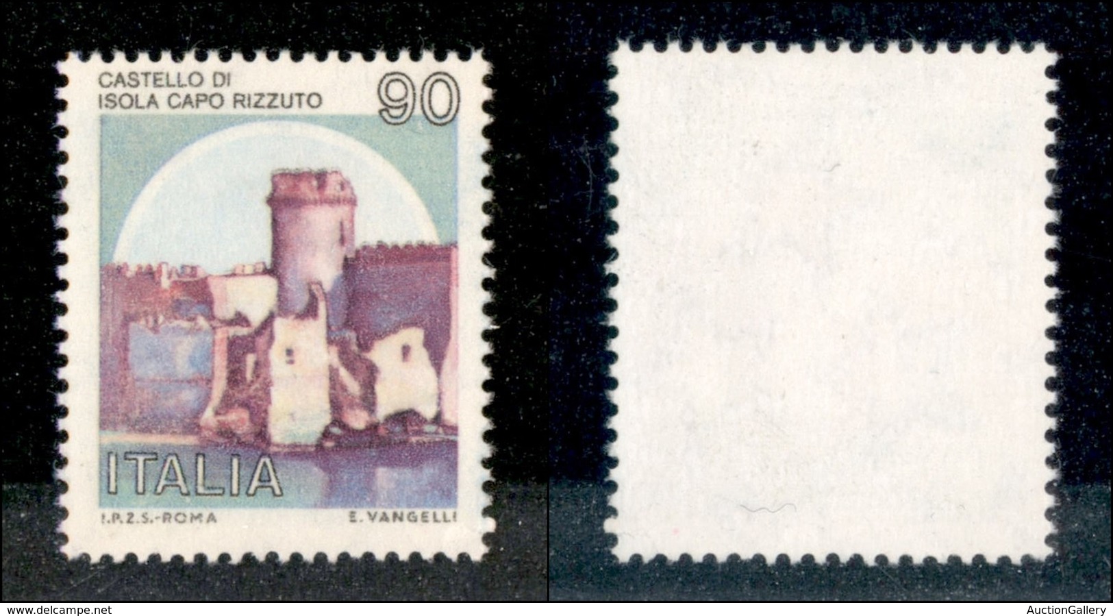23480 REPUBBLICA - POSTA ORDINARIA - 1980 - Capo Rizzuto - 90 Lire Castelli (1510) - Colore Mancante - Gomma Integra - Andere & Zonder Classificatie