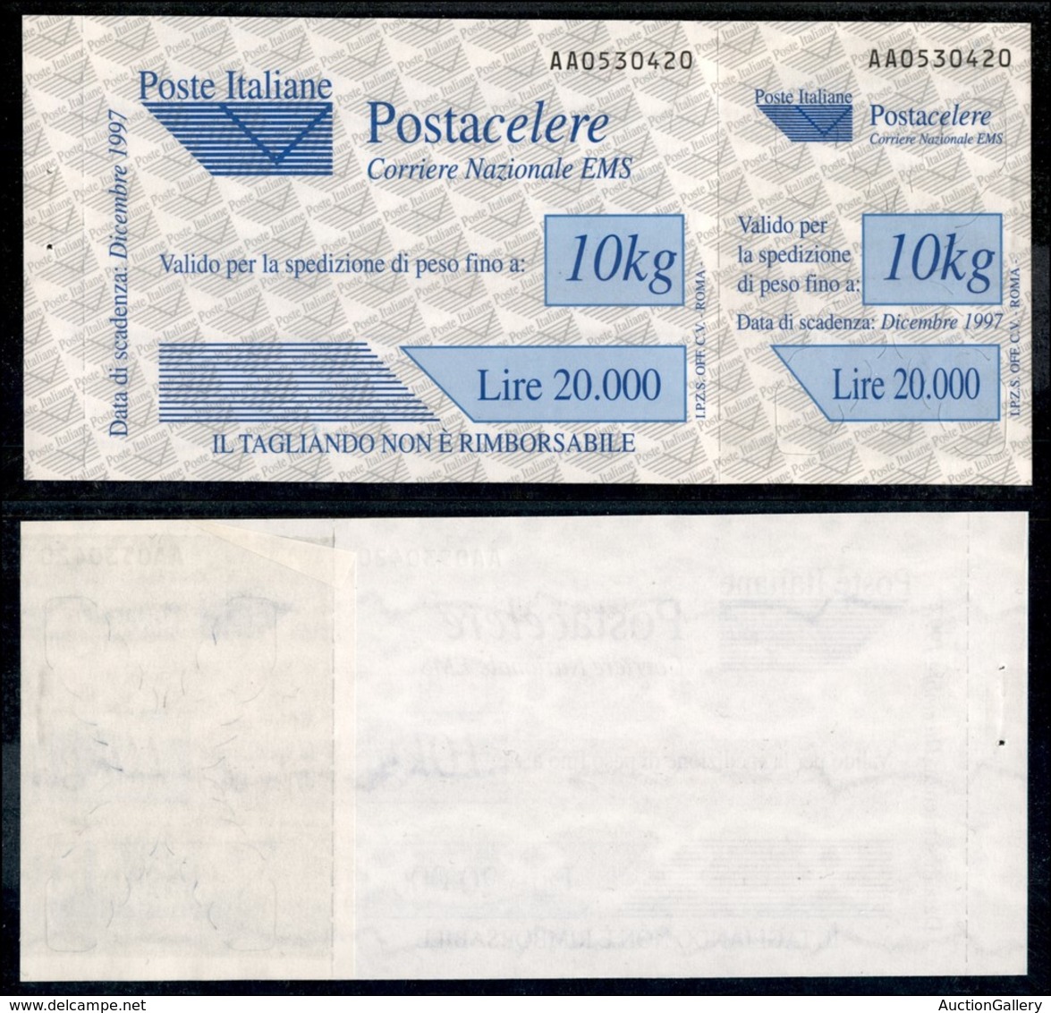 23552 REPUBBLICA - SERVIZI - 1997 - Postacelere - Tagliando Da 20.000 Lire (2) - Integro - Sonstige & Ohne Zuordnung