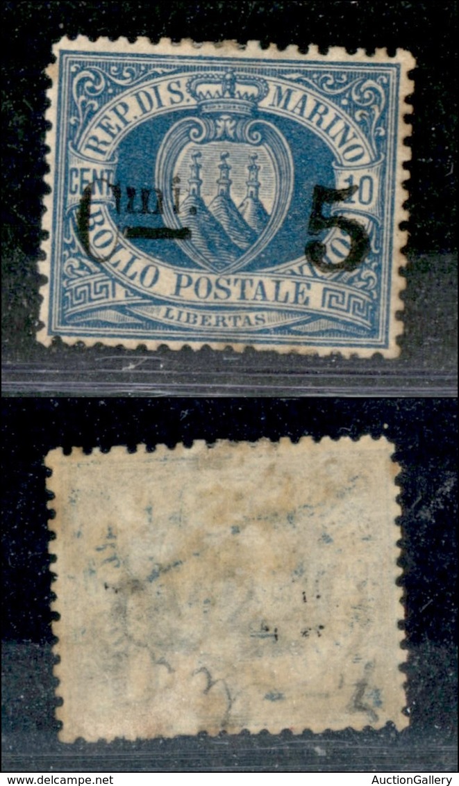 23574 SAN MARINO - POSTA ORDINARIA - 1892 - 5 Cent Su 10 (8x) - Cifra Grossa - Gomma Originale (200) - Autres & Non Classés