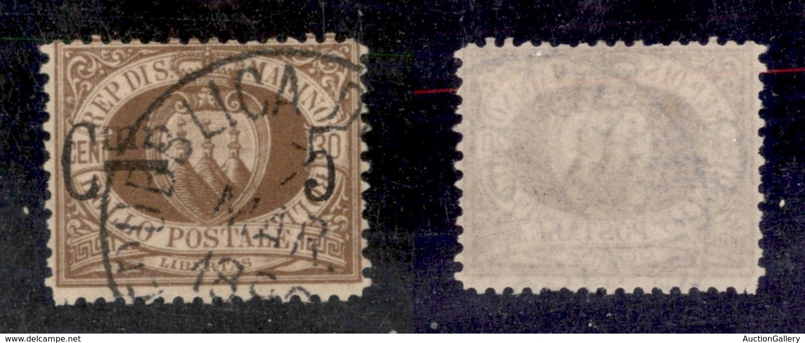 23576 SAN MARINO - POSTA ORDINARIA - 1892 - 5 Cent Su 30 Cent Stemma (9) - Usato (175) - Autres & Non Classés