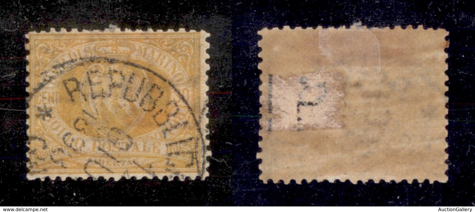 23592 SAN MARINO - POSTA ORDINARIA - 1892/1894 - 30 Cent Giallo Ocra Stemma (16a) - Usato (28) - Autres & Non Classés