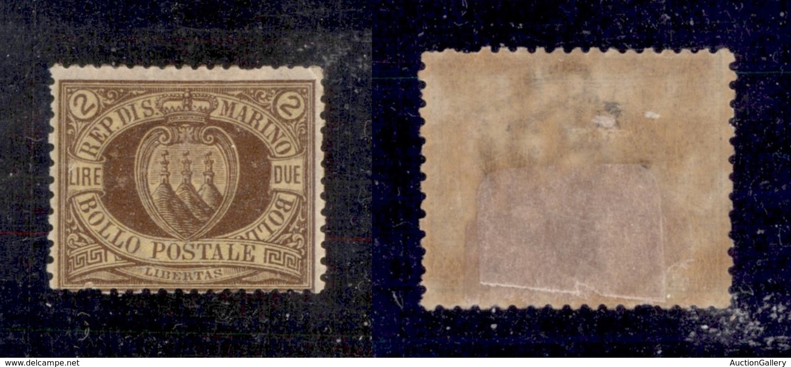 23593 SAN MARINO - POSTA ORDINARIA - 1894 - 2 Lire Stemma (21) - Nuovo Con Gomma (60) - Sonstige & Ohne Zuordnung