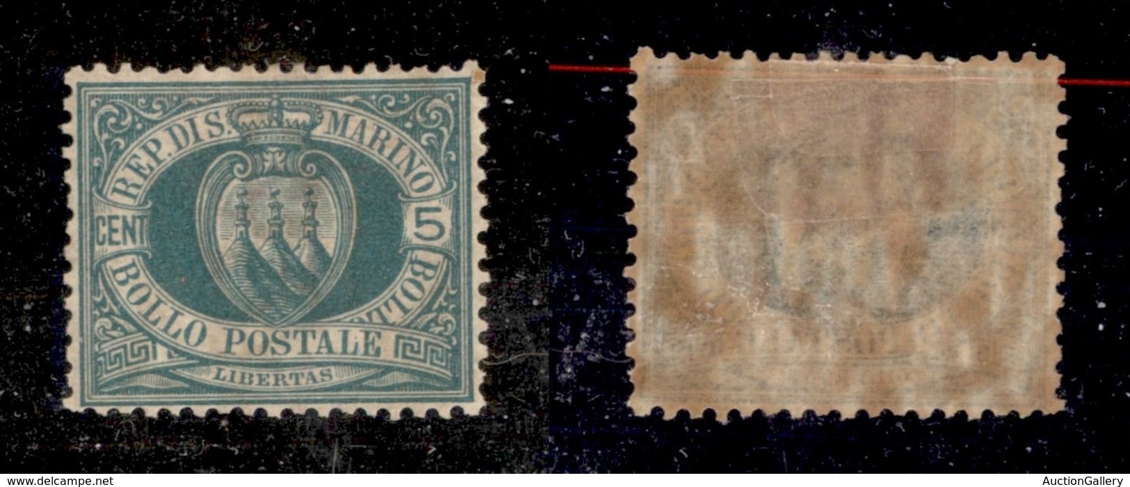 23606 SAN MARINO - POSTA ORDINARIA - 1899 - 5 Cent Stemma (27) - Ottimamente Centrato - Nuovo Con Gomma (48) - Sonstige & Ohne Zuordnung