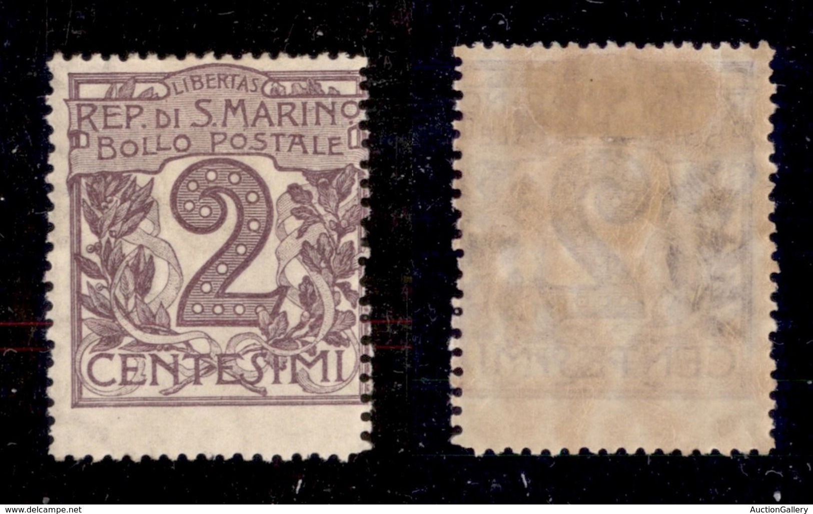 23609 SAN MARINO - POSTA ORDINARIA - 1903 - 2 Cent Cifra (34) - Nuovo Con Gomma (35) - Andere & Zonder Classificatie