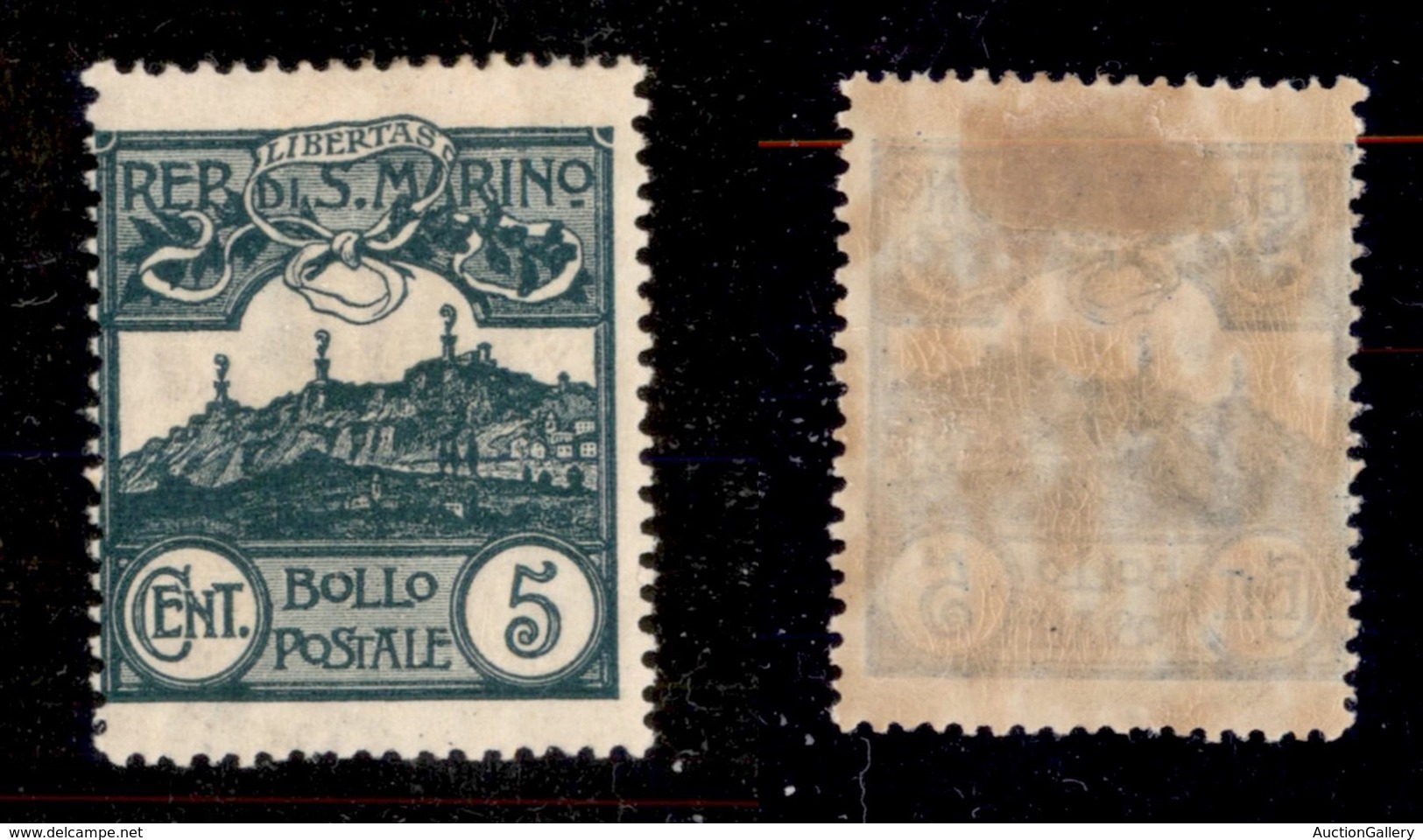 23610 SAN MARINO - POSTA ORDINARIA - 1903 - 5 Cent Veduta (35) - Nuovo Con Gomma (20) - Autres & Non Classés