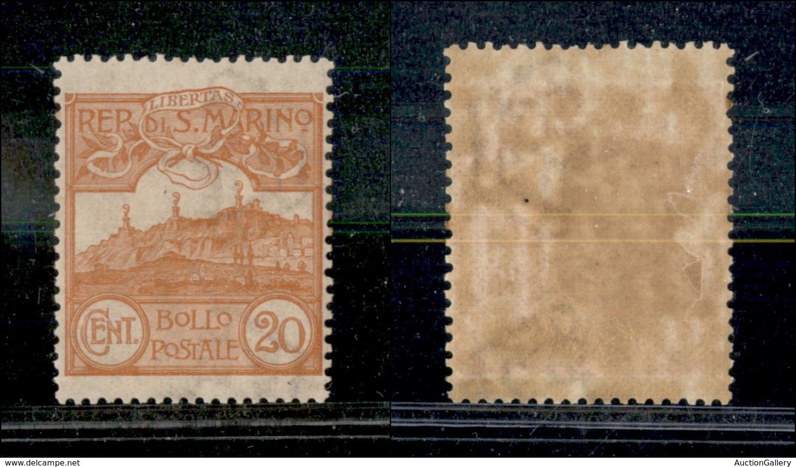 23612 SAN MARINO - POSTA ORDINARIA - 1903 - 20 Cent (37) Nuovo Con Gomma - Ottima Centratura - Molto Bello (440) - Andere & Zonder Classificatie