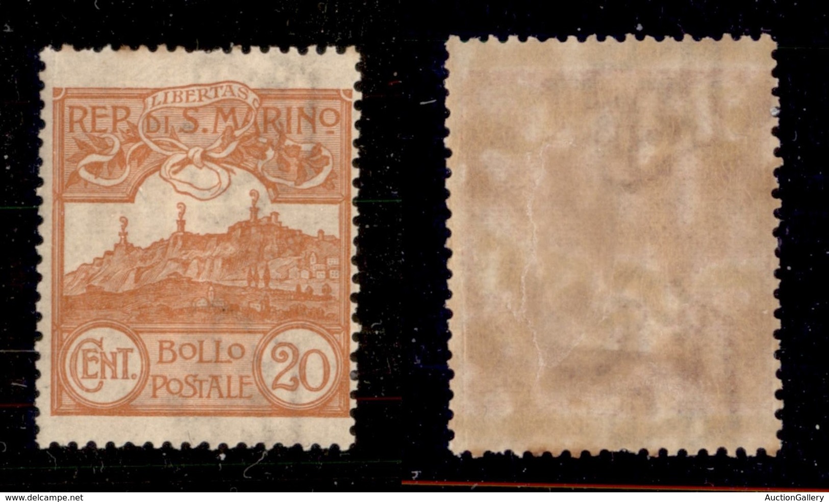 23613 SAN MARINO - POSTA ORDINARIA - 1903 - 20 Cent Veduta (37) - Nuovo Con Gomma (220) - Andere & Zonder Classificatie