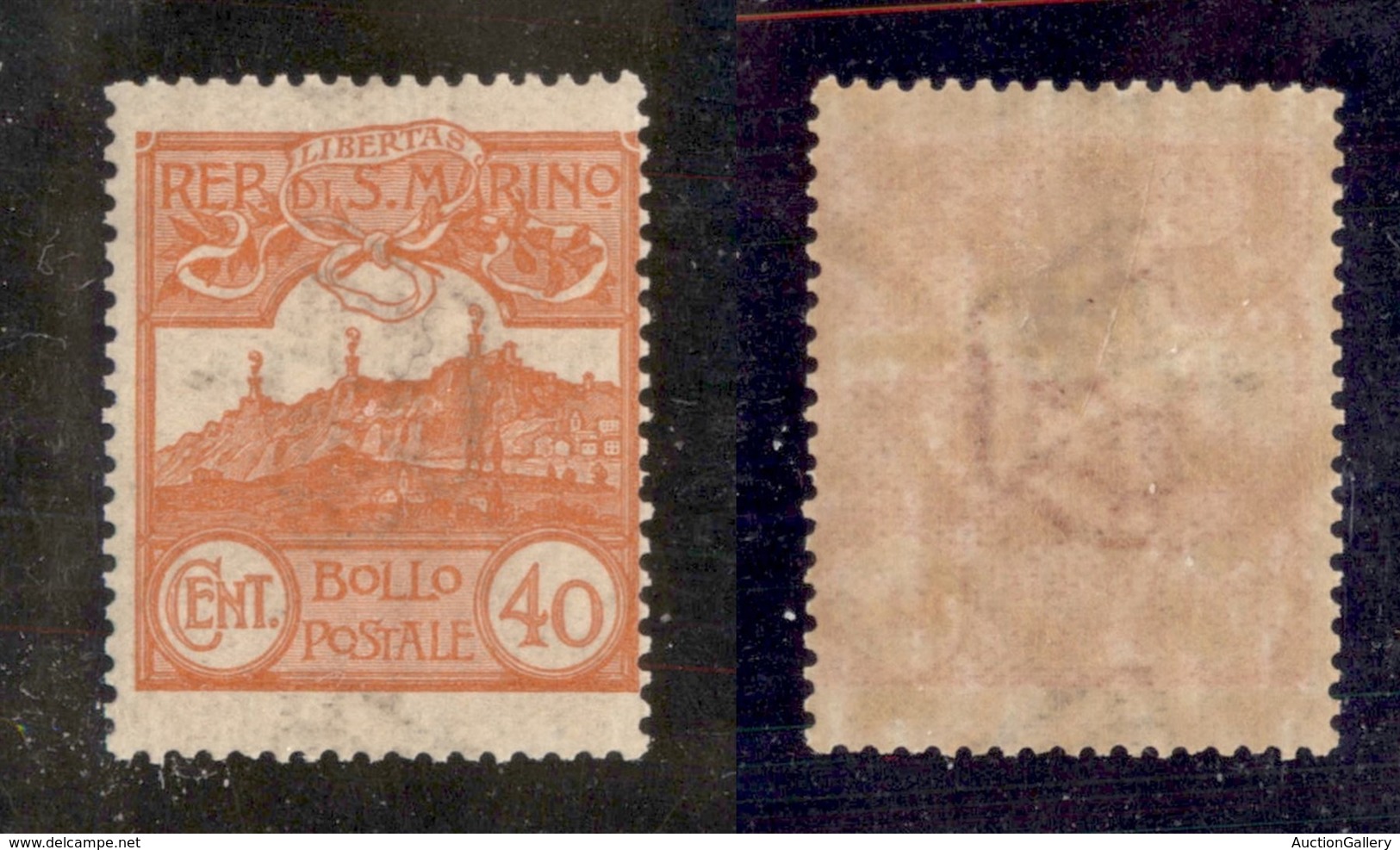 23615 SAN MARINO - POSTA ORDINARIA - 1903 - 40 Cent Veduta (40) - Nuovo Con Gomma (35) - Autres & Non Classés