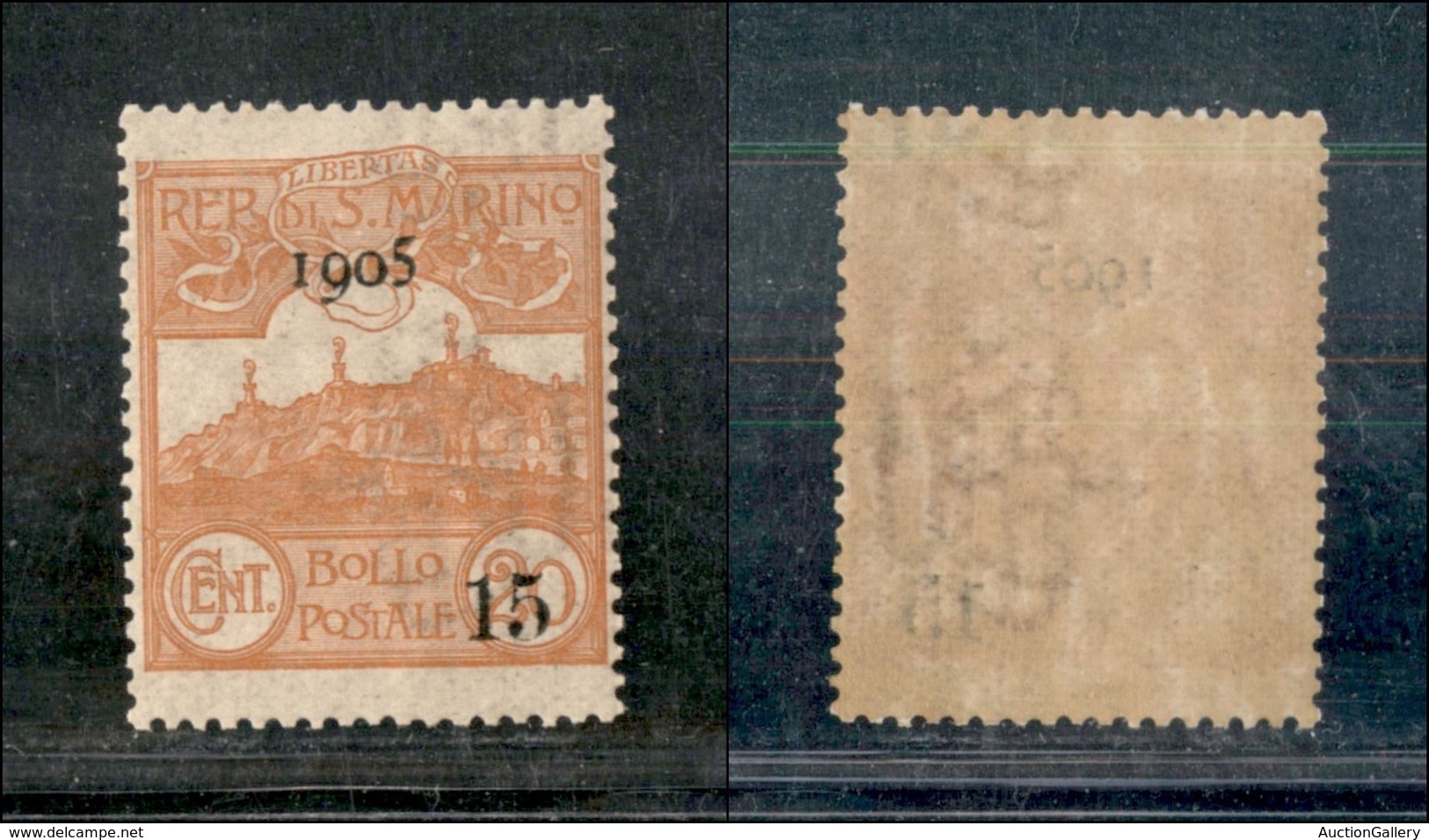 23620 SAN MARINO - POSTA ORDINARIA - 1905 - 15 Cent Su 20 Cent Veduta Soprastampato (46) - Gomma Integra - Ottimamente C - Autres & Non Classés