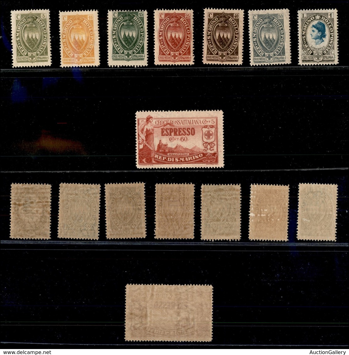 23641 SAN MARINO - POSTA ORDINARIA - 1923 – Pro Croce Rossa (90/96 + Espresso 4) – Serie Completa – Gomma Integra (55) - Autres & Non Classés