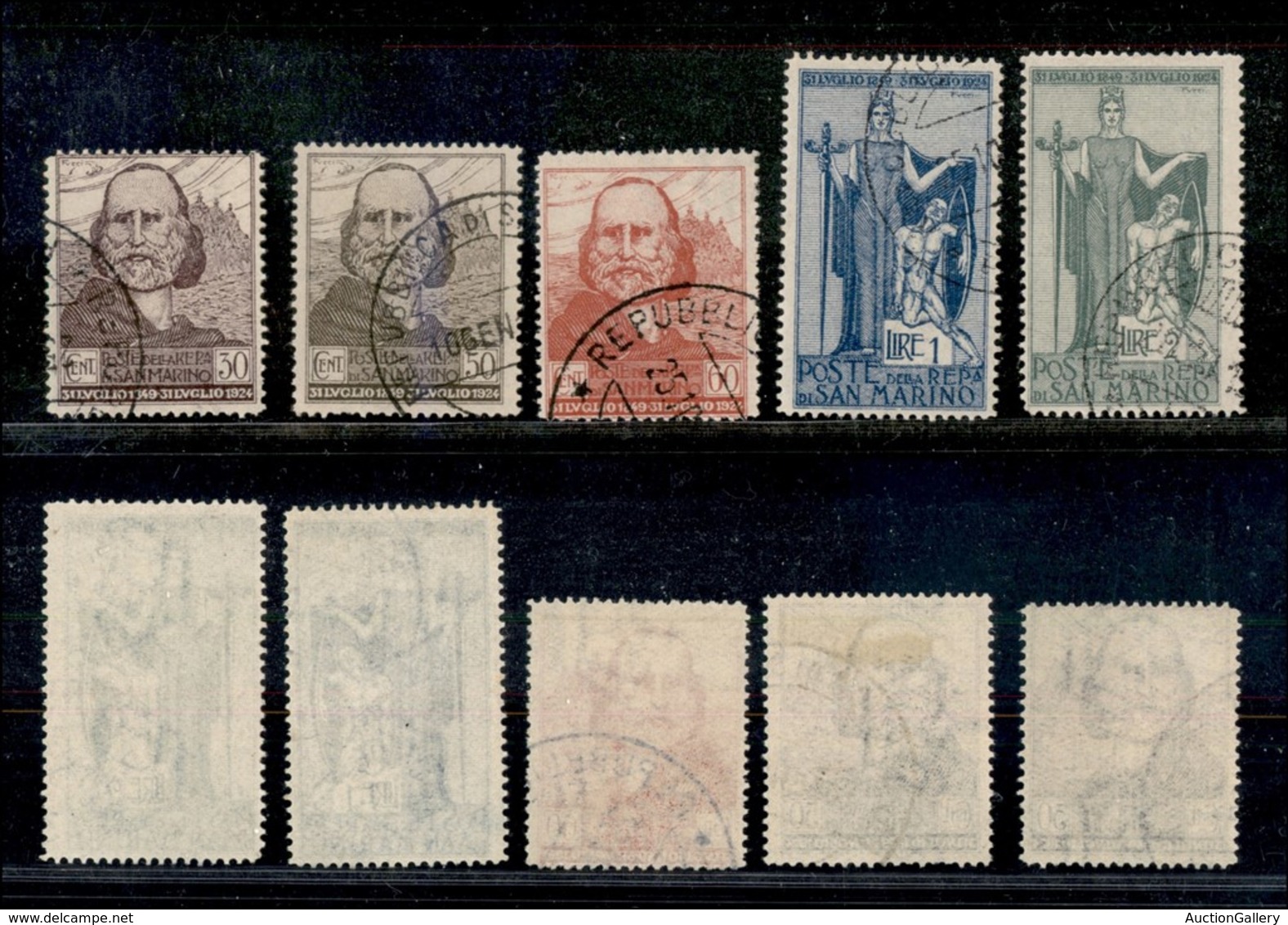 23646 SAN MARINO - POSTA ORDINARIA - 1924 - Ritirata Di Garibaldi (98/102) - Serie Completa Di 5 Valori - Usati (40) - Autres & Non Classés