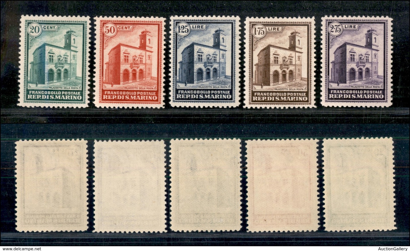 23664 SAN MARINO - POSTA ORDINARIA - 1932 - Palazzetto Della Posta (159/163) - Serie Completa Di 5 Valori - Gomma Integr - Autres & Non Classés