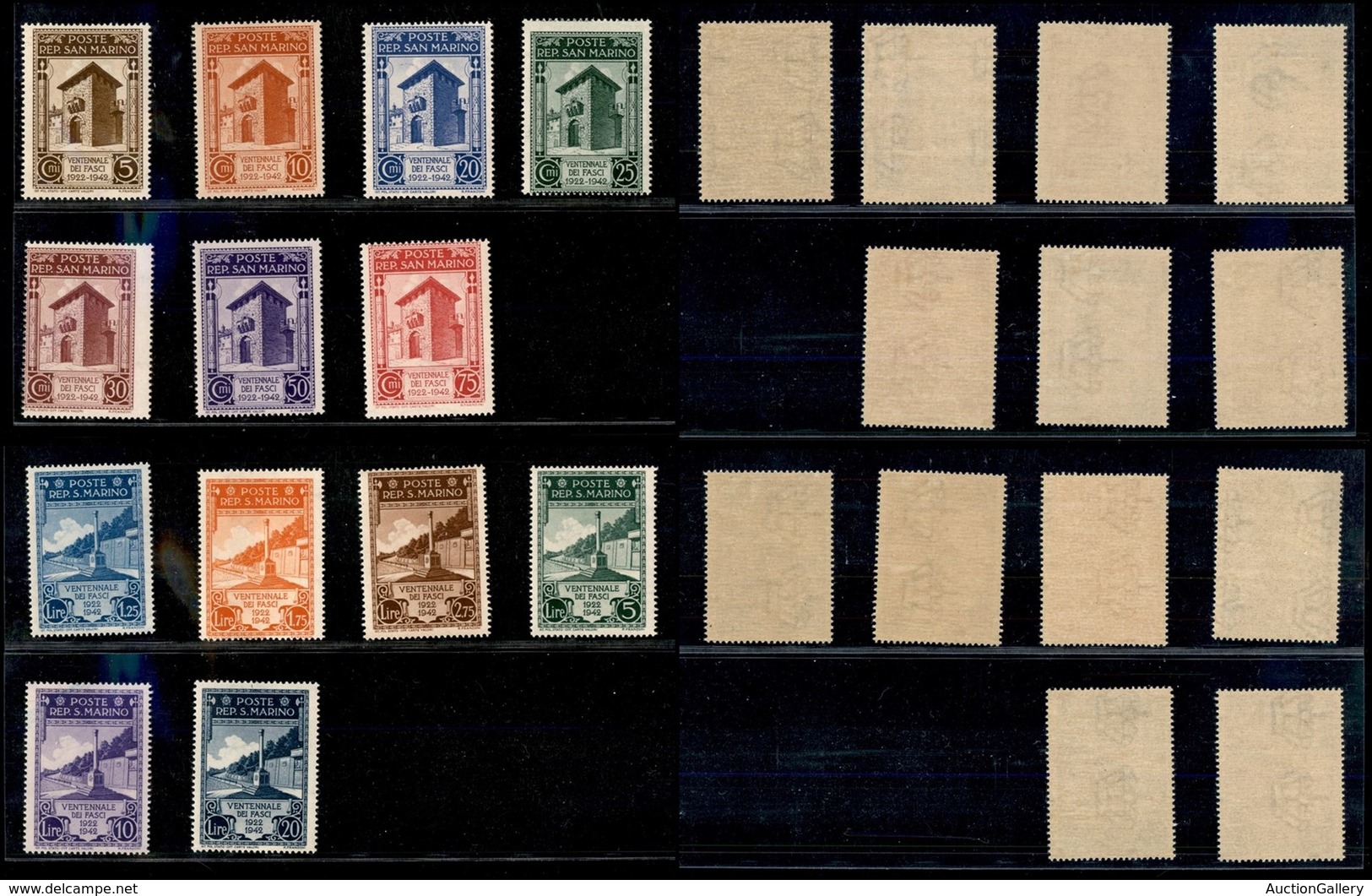 23690 SAN MARINO - POSTA ORDINARIA - 1943 - Ventennale Dei Fasci (240/252) - Serie Completa - Gomma Integra (200) - Autres & Non Classés