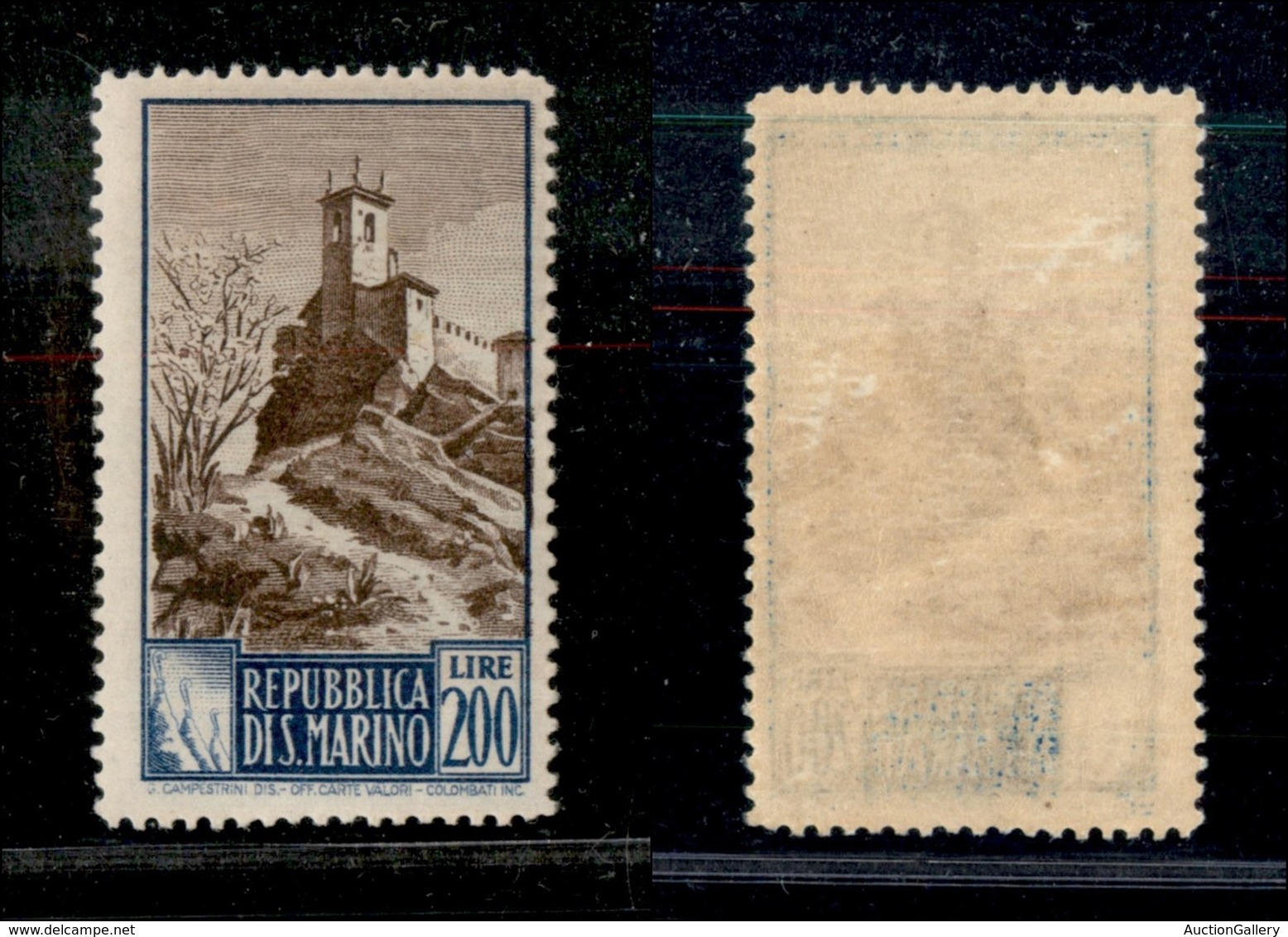 23718 SAN MARINO - POSTA ORDINARIA - 1949 - 200 Lire Paesaggi (355) - Nuovo Con Gomma (100) - Autres & Non Classés