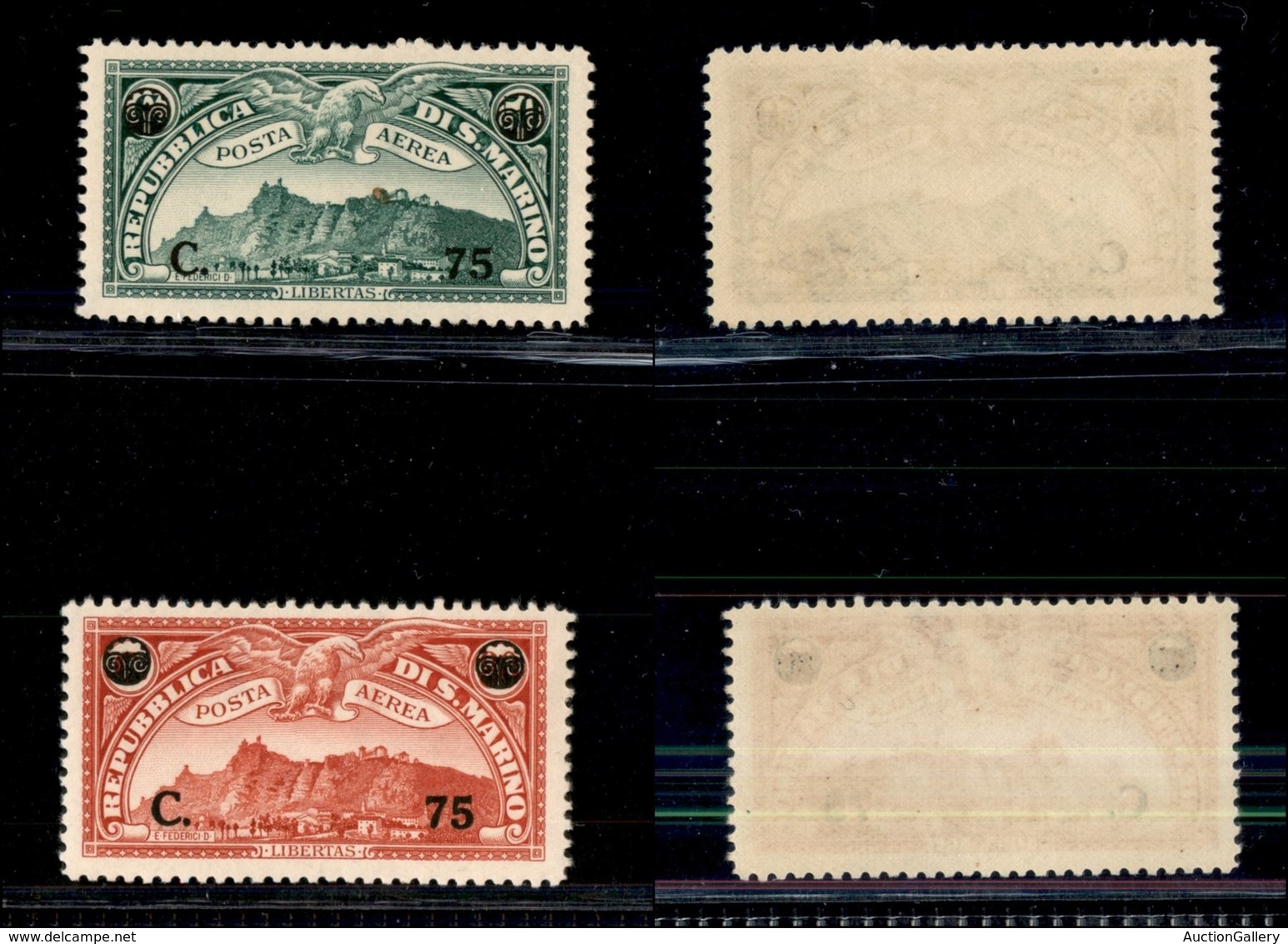 23742 SAN MARINO - POSTA AEREA - 1936 - Posta Aerea Soprastampati (17/18) - Serie Completa - Gomma Integra (50) - Autres & Non Classés