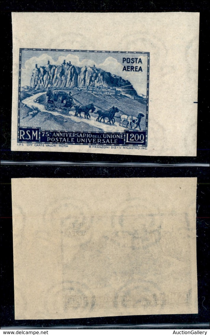 23750 SAN MARINO - POSTA AEREA - 1951 - 200 Lire UPU (96) Angolo Di Foglio - Gomma Integra (50) - Autres & Non Classés