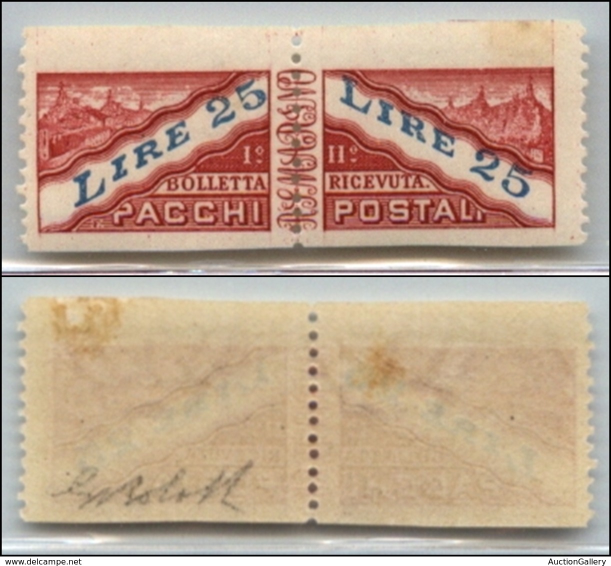 23771 SAN MARINO - SERVIZI - 1946 - Pacchi Postali - 25 Lire (31b) Non Dentellato In Orizzontale - Gomma Originale - Ing - Autres & Non Classés