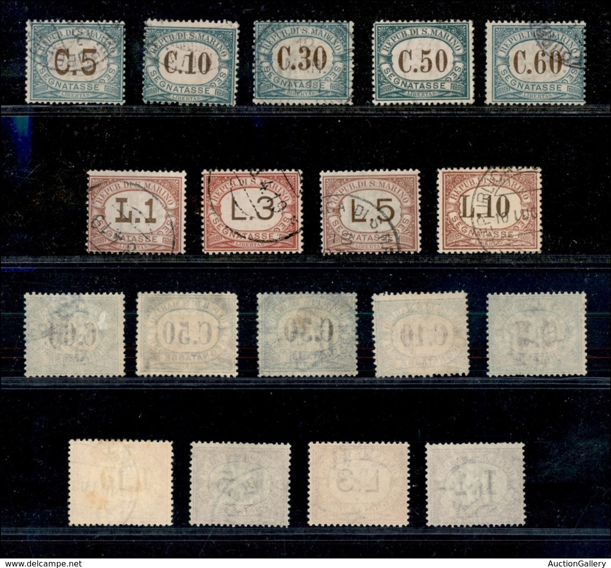 23778 SAN MARINO - SERVIZI - 1897/1919 - Segnatasse (1/9) - Serie Completa Di 9 Valori - Usati (250) - Autres & Non Classés