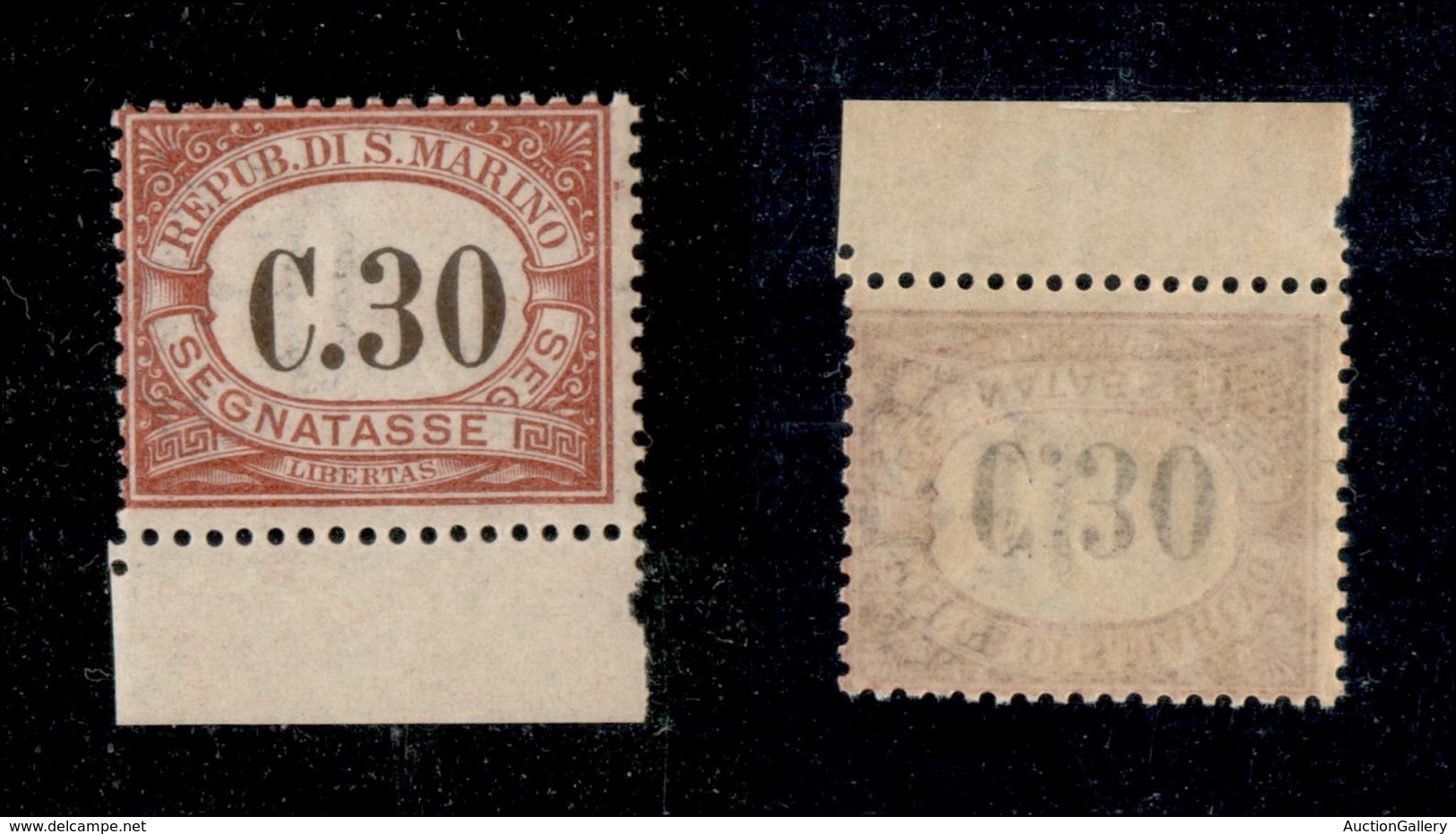 23786 SAN MARINO - SERVIZI - 1924 - 30 Cent Segnatasse (12) - Gomma Integra (37,50) - Autres & Non Classés