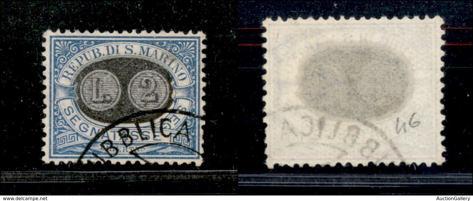 23792 SAN MARINO - SERVIZI - 1931 - 2 Lire Segnatasse (46) - Usato (125) - Autres & Non Classés