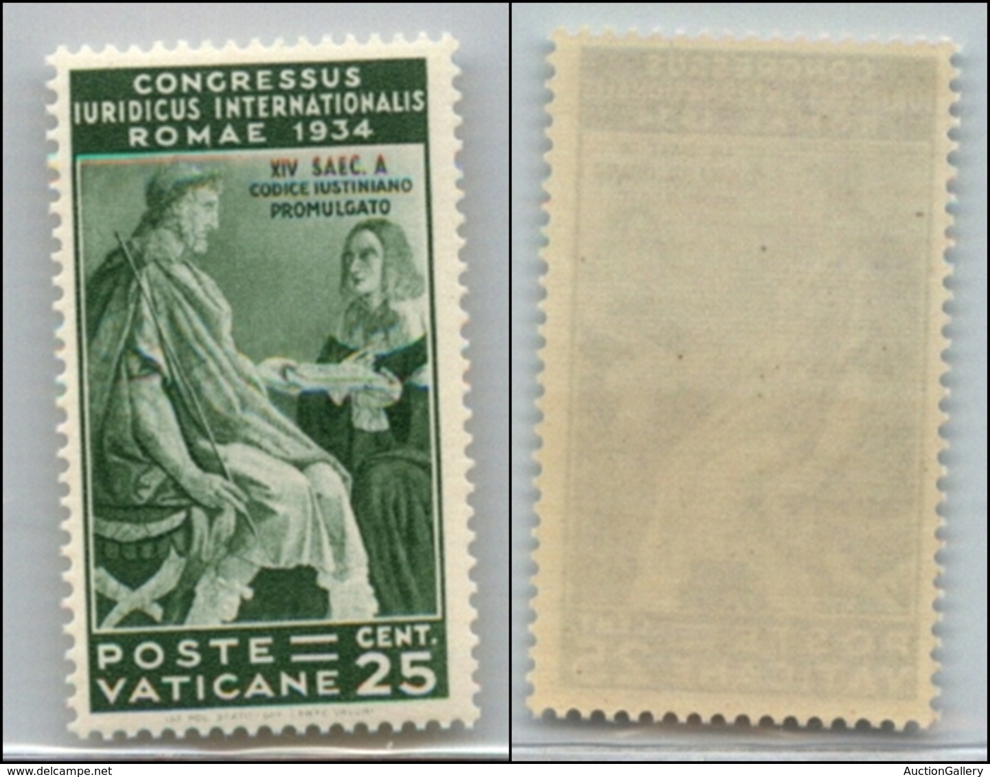 23825 VATICANO - POSTA ORDINARIA - 1935 - 25 Cent Giuridico (43) - Gomma Integra (210) - Sonstige & Ohne Zuordnung