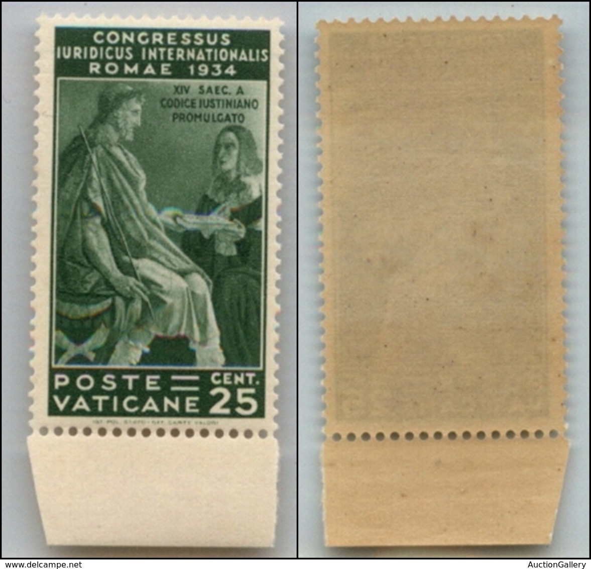 23827 VATICANO - POSTA ORDINARIA - 1935 - 25 Cent Giuridico (43) - Gomma Integra (leggermente Bruna) - Andere & Zonder Classificatie