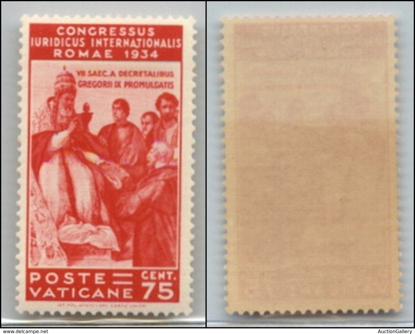 23828 VATICANO - POSTA ORDINARIA - 1935 - 75 Cent Giuridico (44) - Gomma Integra Con Banda Bruna (360) - Autres & Non Classés