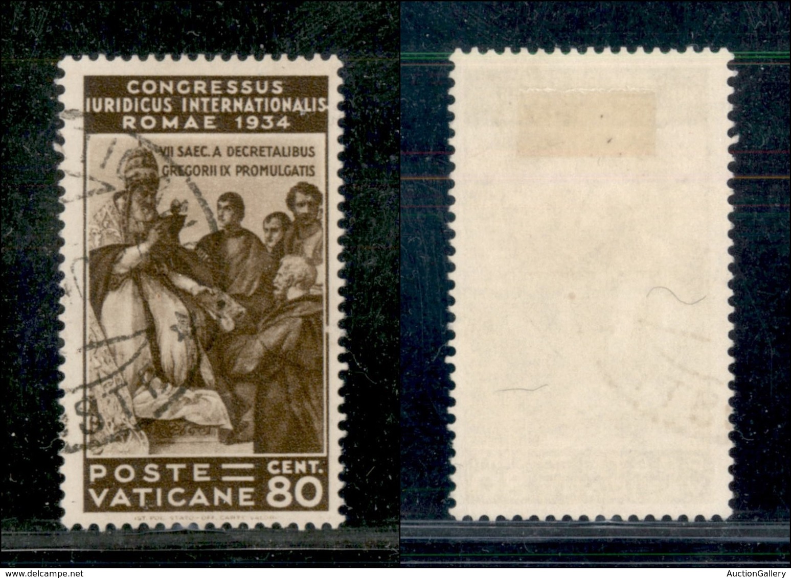 23830 VATICANO - POSTA ORDINARIA - 1935 - 80 Cent Congresso Giuridico (45) - Usato (60) - Autres & Non Classés