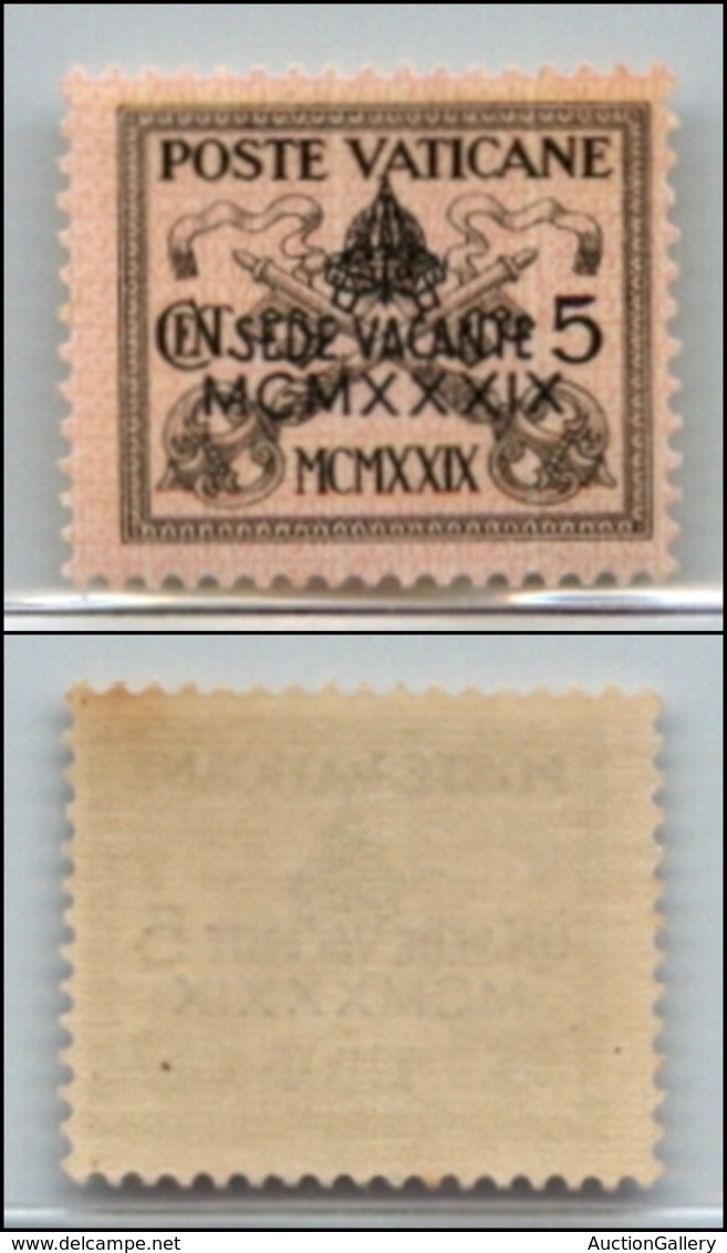 23839 VATICANO - POSTA ORDINARIA - 1939 - 5 Cent Vacante (61) - Gomma Integra (100) - Sonstige & Ohne Zuordnung