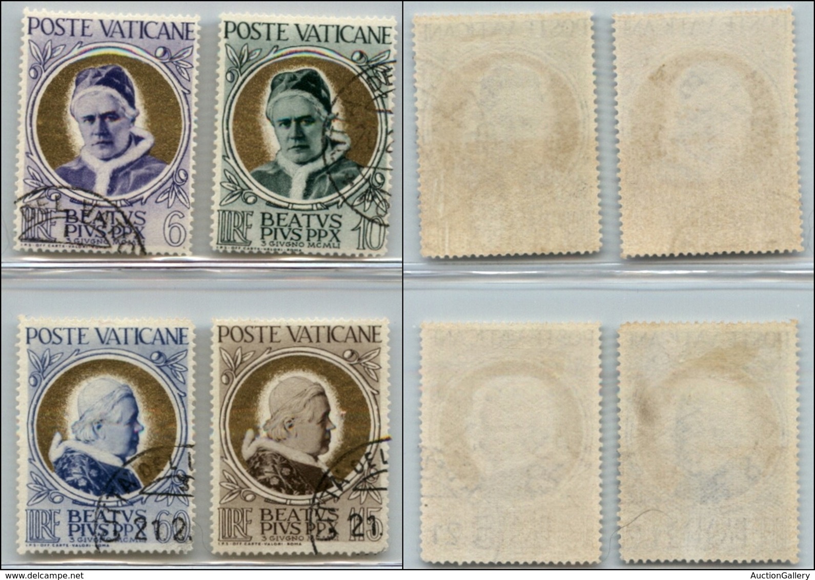 23853 VATICANO - POSTA ORDINARIA - 1951 - Pio X (145/148) - Serie Completa Usata (40) - Andere & Zonder Classificatie