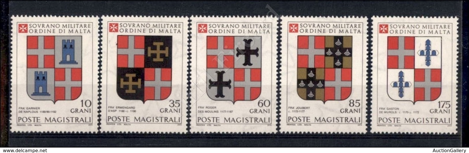 23918 SMOM - POSTA ORDINARIA - 1979 - Stemmi Dei Gran Maestri Di Rodi (168/172) - Serie Completa - Gomma Integra - Sonstige & Ohne Zuordnung