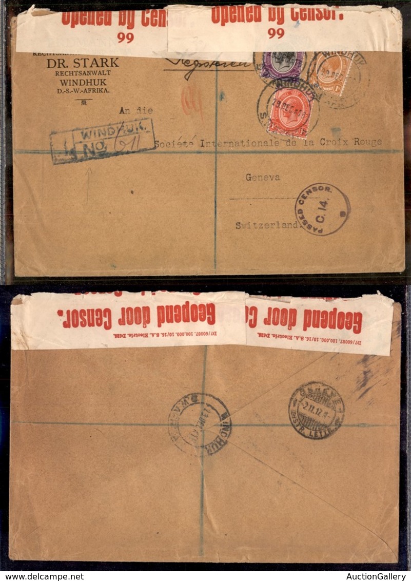 23950 ESTERO - SUD AFRICA - 1916 - Raccomandata Da Windhuk A Ginevra - Sonstige & Ohne Zuordnung