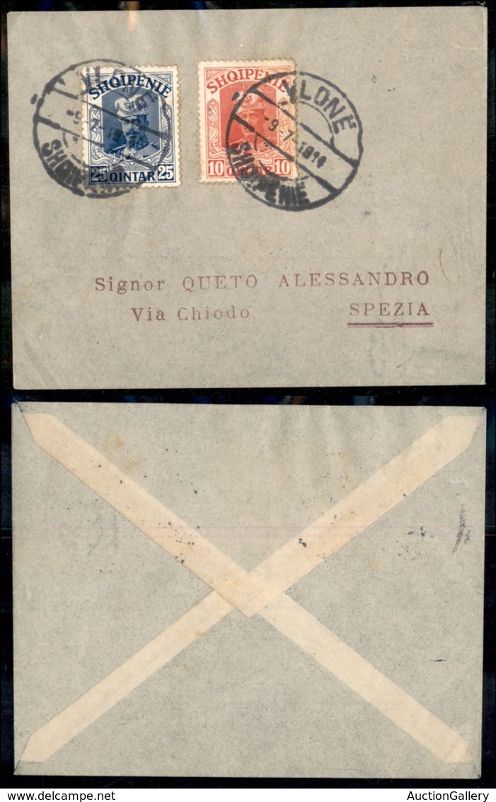 23955 ESTERO - ALBANIA - Valona 9.7.1914 (IIc + IId) - Busta Per L'Italia - Autres & Non Classés