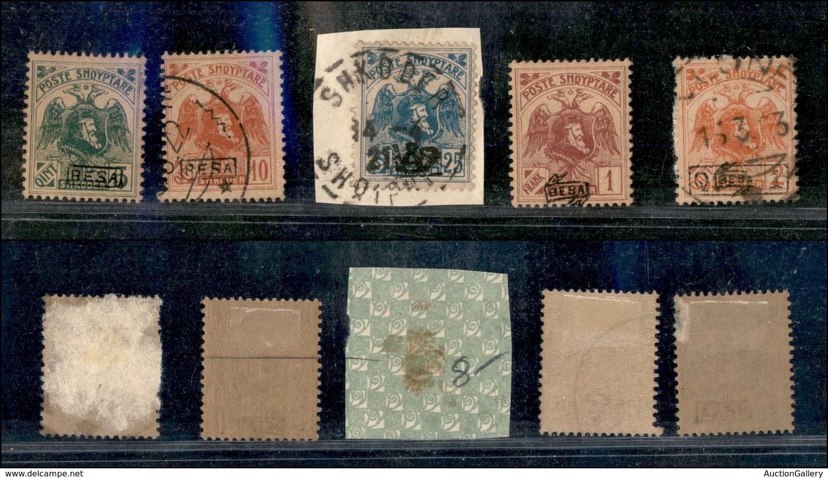 23957 ESTERO - ALBANIA - 1920/1922 - Soprastampati (77/II + 78/III + 79/I + 81/II + 82) - Autres & Non Classés