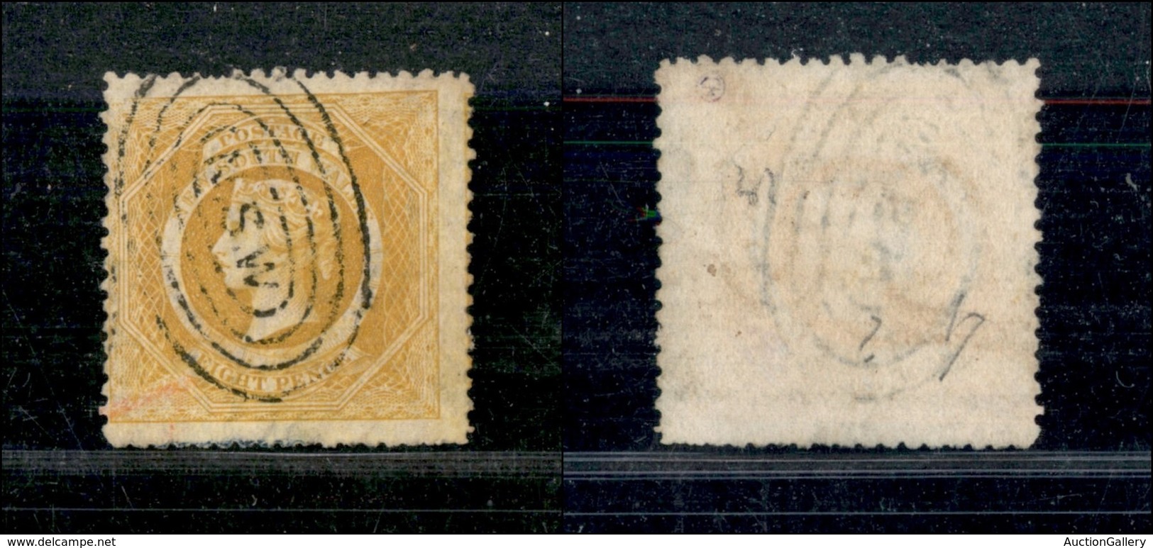 23976 ESTERO - AUSTRALIA - Nuovo Galles Del Sud - 8 Pence Giallo (Mich.186) - Annullato Con Ovale N.S.W. - Sonstige & Ohne Zuordnung