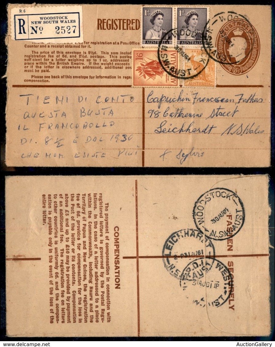23980 ESTERO - AUSTRALIA - 1964 - Intero Postale Raccomandato (1930) Da Woodstock A Leichardt - Autres & Non Classés