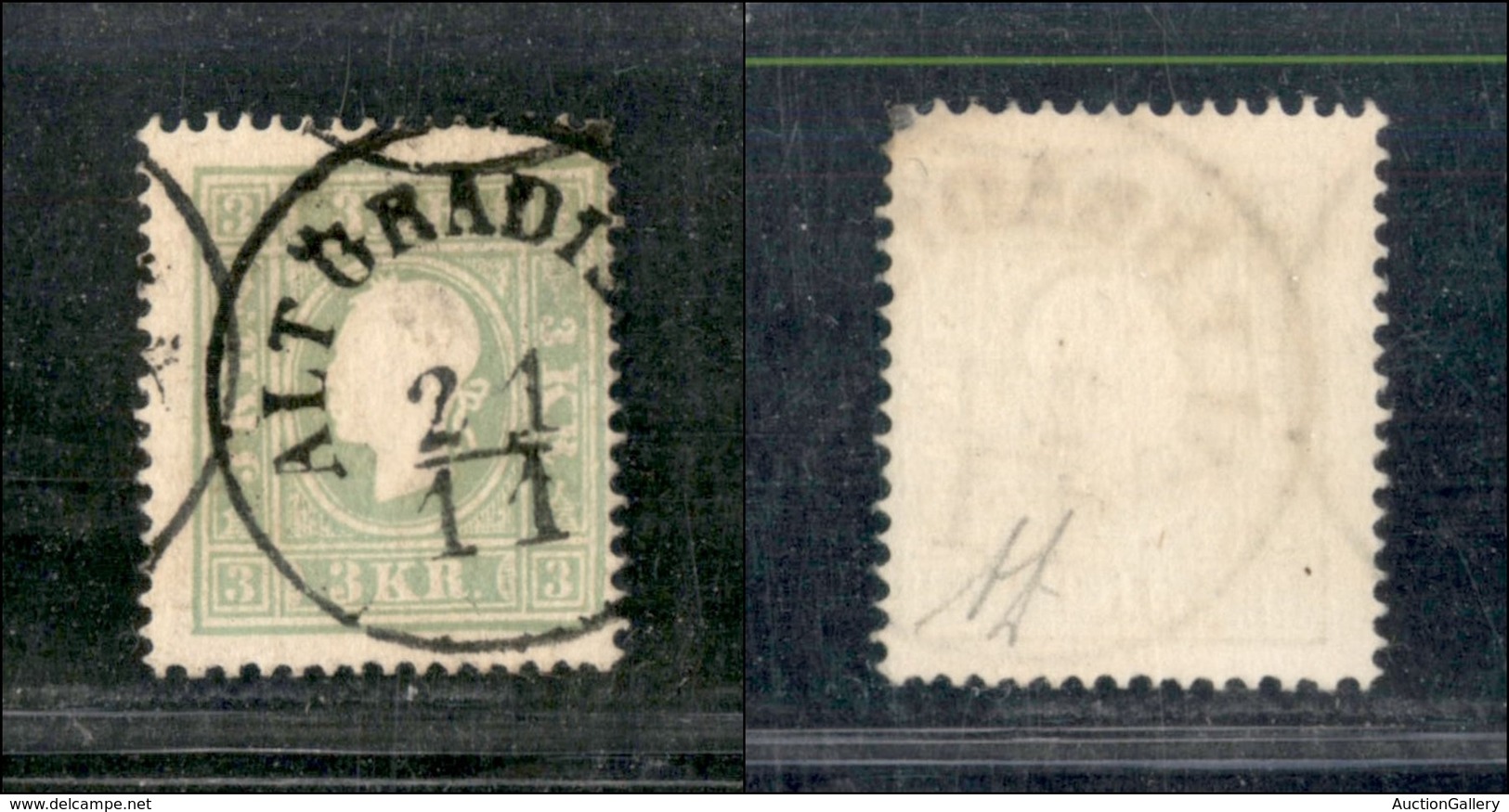 23995 ESTERO - AUSTRIA - 1859 – 3 Kreuzer Verde (Unif. 13) – Usato – Diena - Sonstige & Ohne Zuordnung