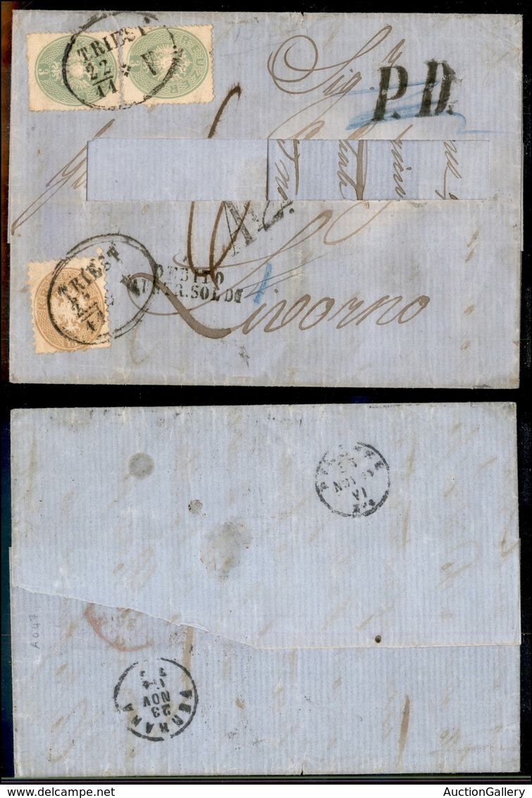 23998 ESTERO - AUSTRIA - Lettera Da Trieste A Livorno Del 22.11.64 (25+25+34) - Indirizzo Ritagliato - Da Esaminare - Sonstige & Ohne Zuordnung