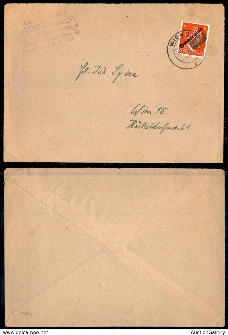 24031 ESTERO - AUSTRIA - Busta Affrancata Con 8 Cent Hitler Soprastampato Osterreich Con Effigie Coperta – Wien 19.6.45 - Autres & Non Classés