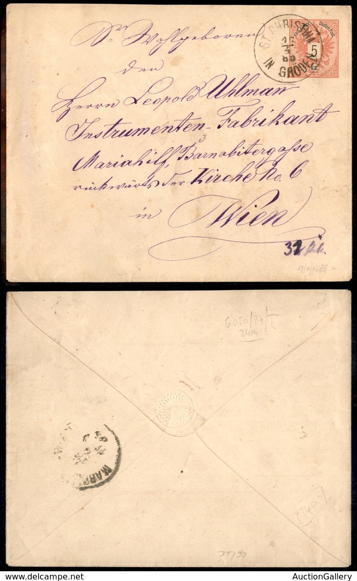 24061 ESTERO - AUSTRIA - Territori Italiani D'Austria - St. Christina In Groden - Busta Postale Da 5 Kreuzer Per Vienna  - Sonstige & Ohne Zuordnung