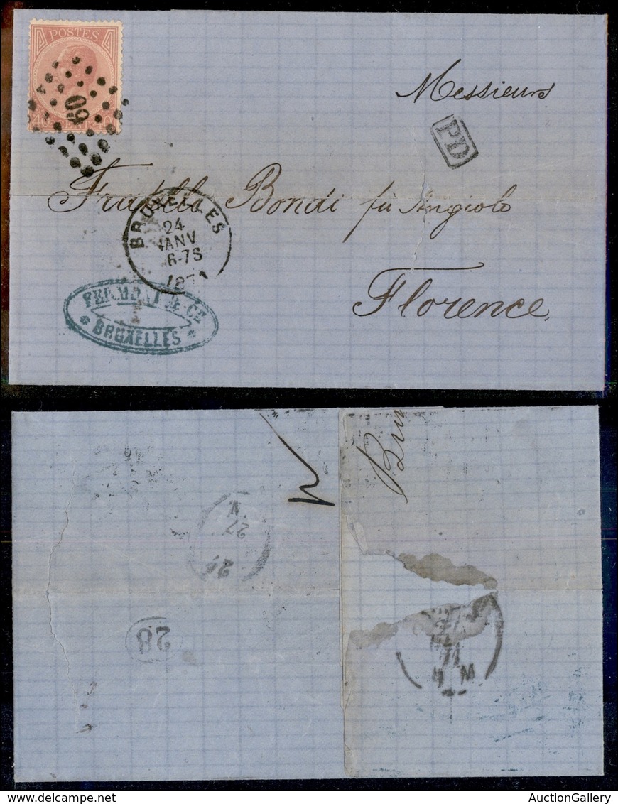 24094 ESTERO - BELGIO - 40 Cent (17) - Lettera Da Bruxelles A Firenze Del 24.1.71 - Autres & Non Classés