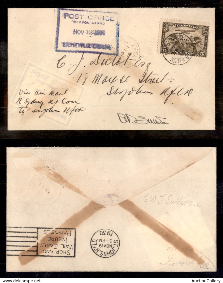 24141 ESTERO - CANADA - 1930 – Post Office Newfoundland Stephenville Crossing – Busta Per St. Johns - Sonstige & Ohne Zuordnung