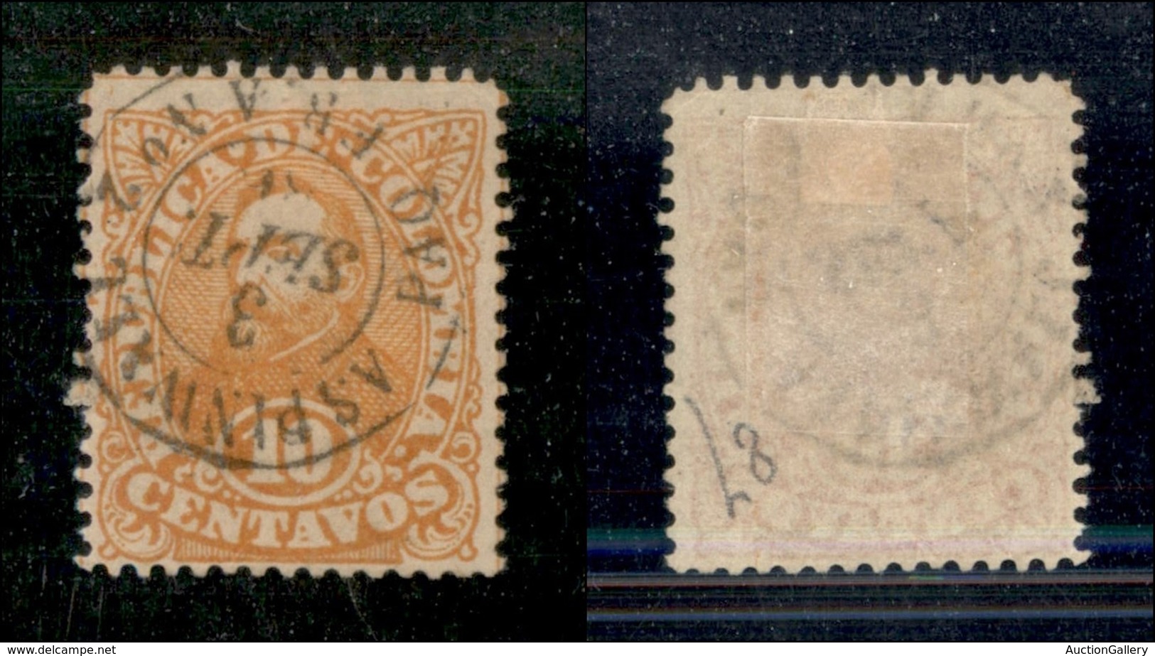 24196 ESTERO - COLUMBIA - 1886 - 10 Cent (92) - Aspinwall Paq.Fr. A N.2 - Autres & Non Classés