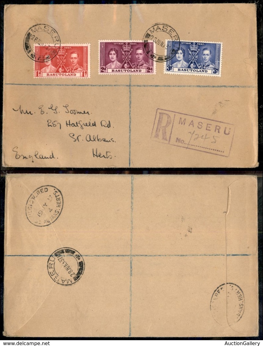 24207 ESTERO - COLONIE INGLESI - Basutoland - Nozze 1937 – Raccomandata Da Maseru Del 23.6.37 - Autres & Non Classés