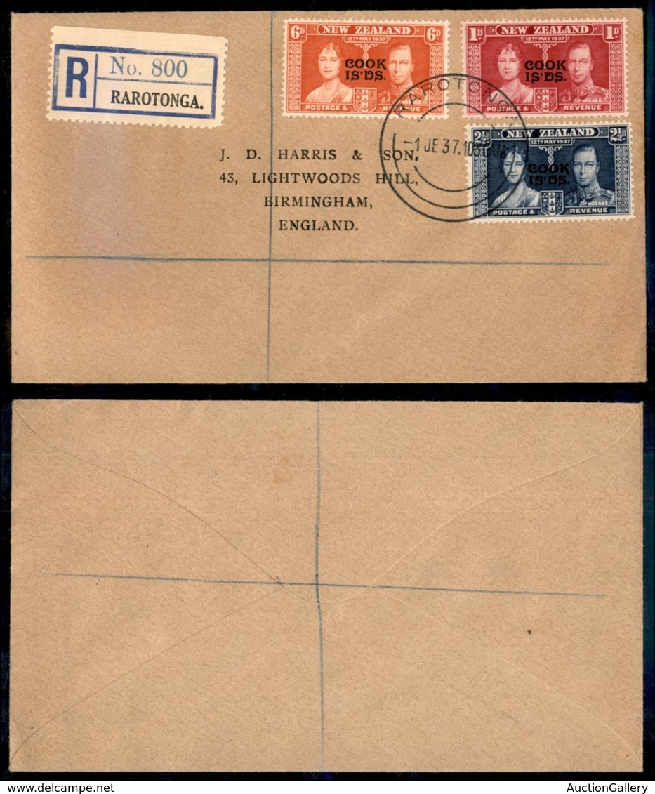 24214 ESTERO - COLONIE INGLESI - Cook Island - Nozze 1937 – Raccomandata Da Rarotonga Del 1.6.37 - Autres & Non Classés