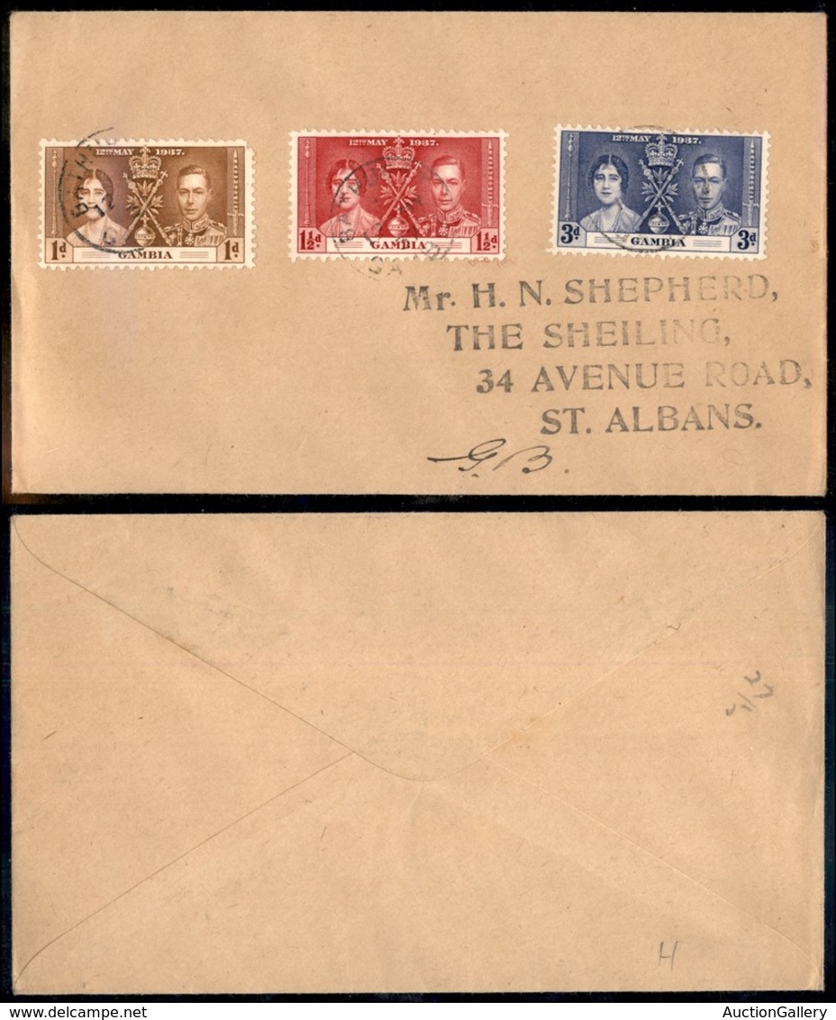 24218 ESTERO - COLONIE INGLESI - Gambia - Nozze 1937 – Busta Per St. Albans Del 12.5.37 - Autres & Non Classés