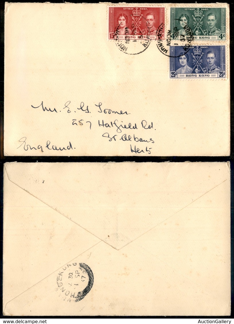 24223 ESTERO - COLONIE INGLESI - Hong Kong - Nozze 1937 – Busta Per St. Albans Del 1.9.37 - Sonstige & Ohne Zuordnung