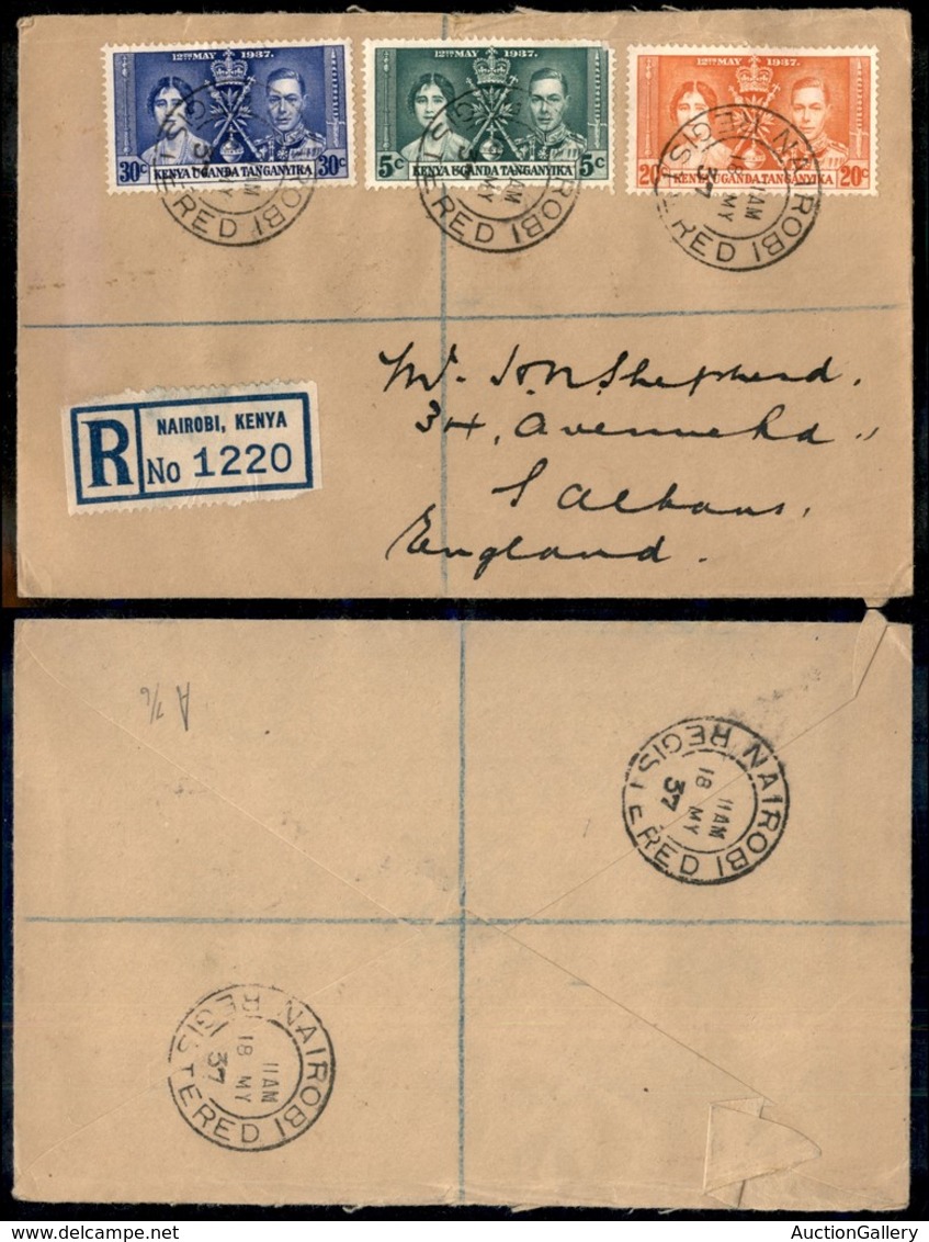 24225 ESTERO - COLONIE INGLESI - Kenya Uganda Tanganika - Nozze 1937 – Raccomandata Da Nairobi Del 18.5.37 - Sonstige & Ohne Zuordnung