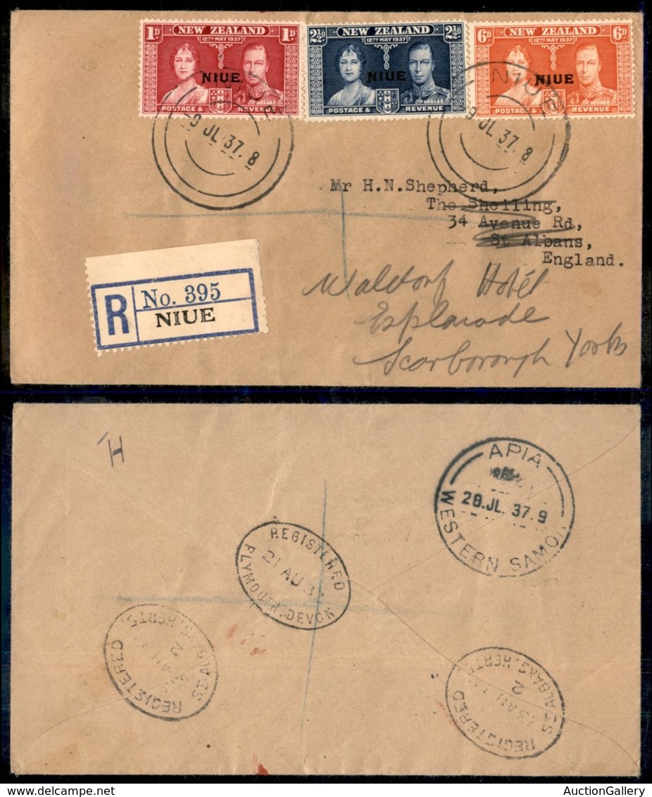 24233 ESTERO - COLONIE INGLESI - Nive (New Zeland) - Nozze 1937 – Raccomandata Per Western Samon Del 9.7.37 - Sonstige & Ohne Zuordnung